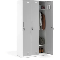 Taquilla de vestuario Strong 3 puertas 185x92cm, estructura blanca